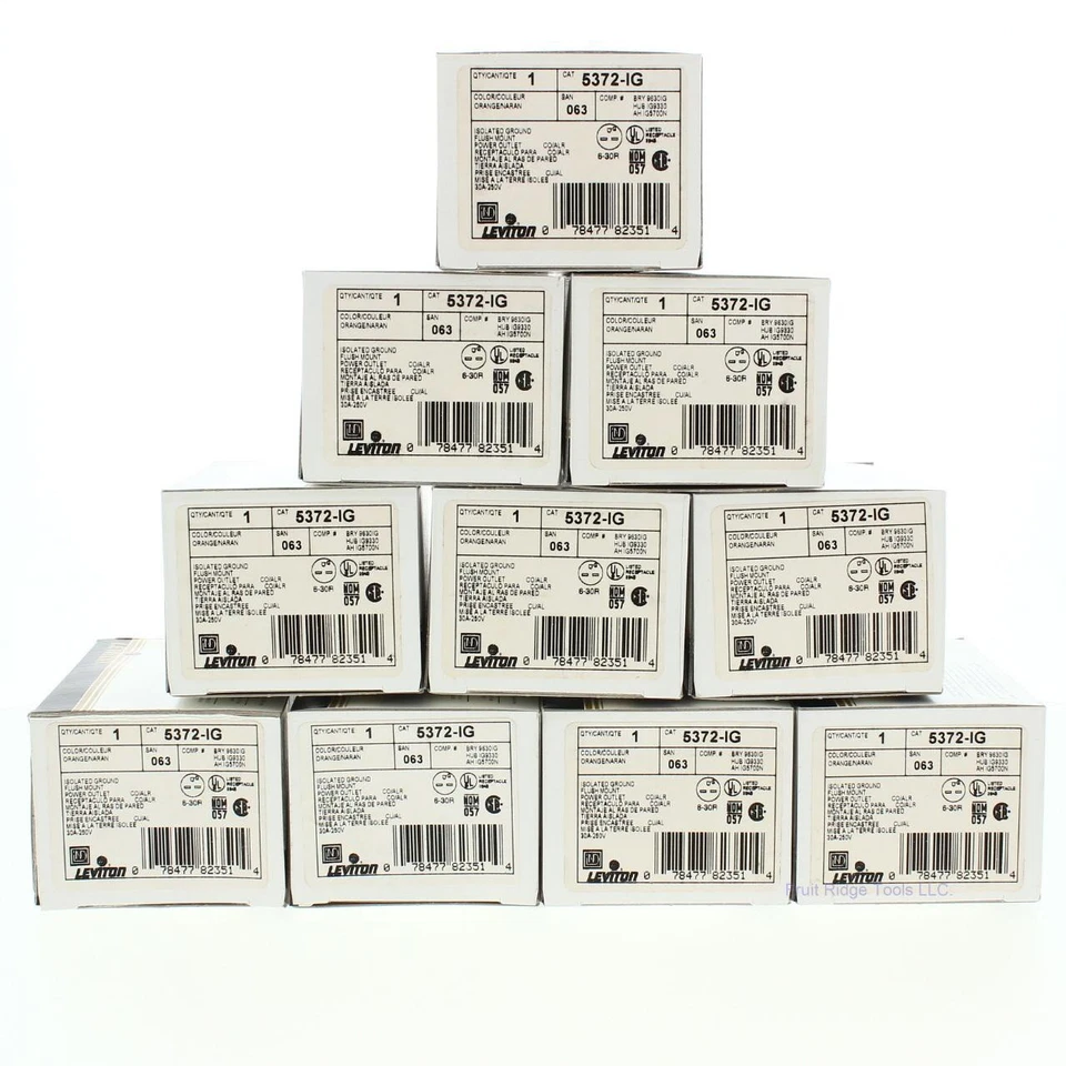 Leviton 5372-IG Isolated Ground Straight Blade Receptacles 6-30R 30A 250V 10pcs - Image 3 of 4