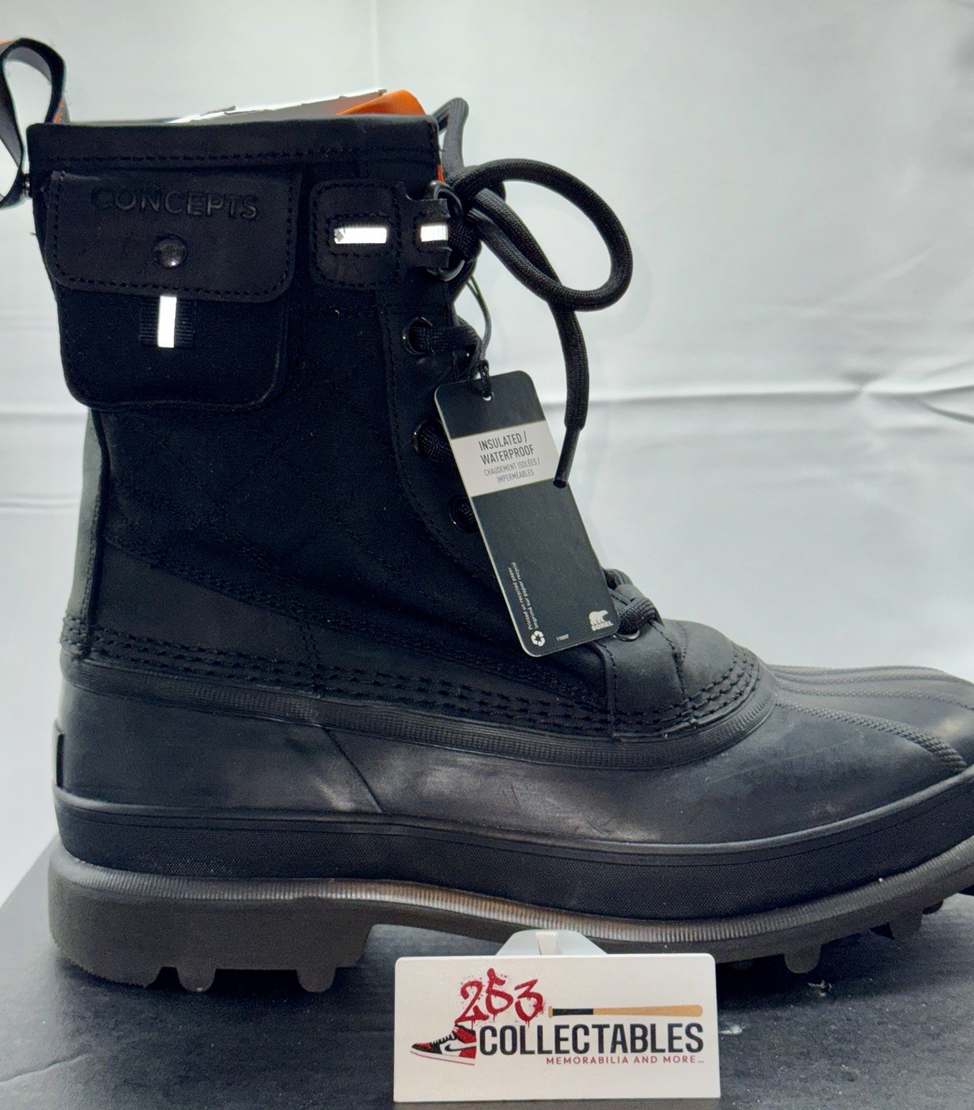 Sorel Caribou Rein WP x Concepts Men's Winter Boots, Size 9 Black image 3