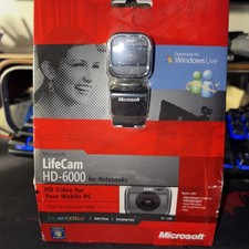 Microsoft LifeCam HD-6000 USB Web Camera 7PD-00001 Cam 720p HD Widescreen SEALED