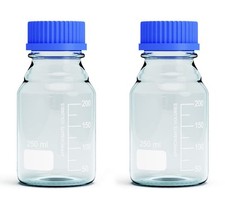 250ML Storage Glass Bottles   2pcs Round Media Storage Bottle   Borosilicate Gla