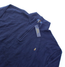 NWT / POLO Ralph Lauren Men's ESTATE RIB 1/4 ZIP French Navy PULLOVER - 3XLT 3LT
