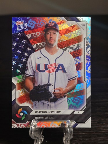 2026 Topps Now WBC USA06 Clayton Kershaw WBC Logo Foil Parallel USA - Picture 1 of 3