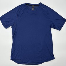 Lululemon License to Train Shirt Mens Medium Blue Gym Workout Tee LM3EJUS