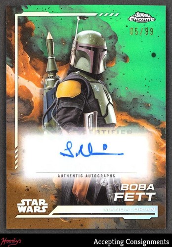 2024 Topps Chrome Star Wars Green Refractor T. Morrison as Boba Fett AUTO 05/99
