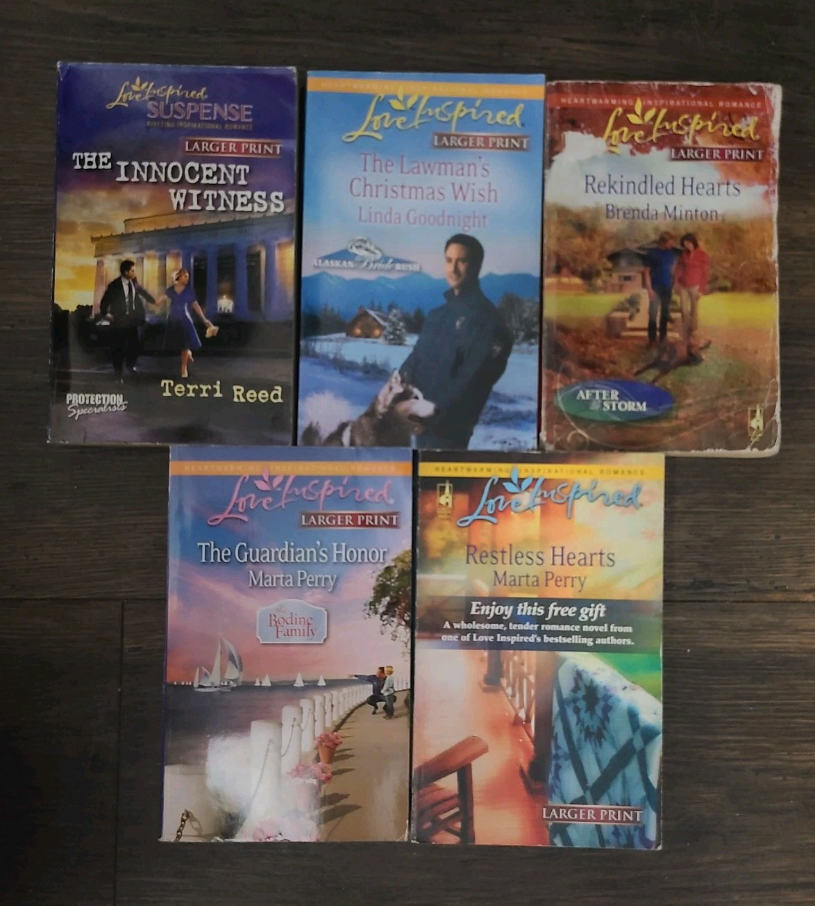 Love Inspired   Inspirational Romance LARGER PRINT 5 Book Lot