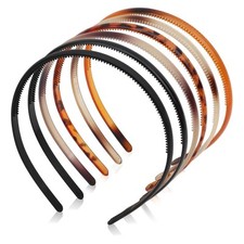 AMCAMI 6 Pieces Plastic Headbands Thin for Women Non multi-color