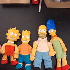 The 1996 Simpsons Plush Doll Lot of 4 Lisa Bart Homer Marge Multicolor/washable