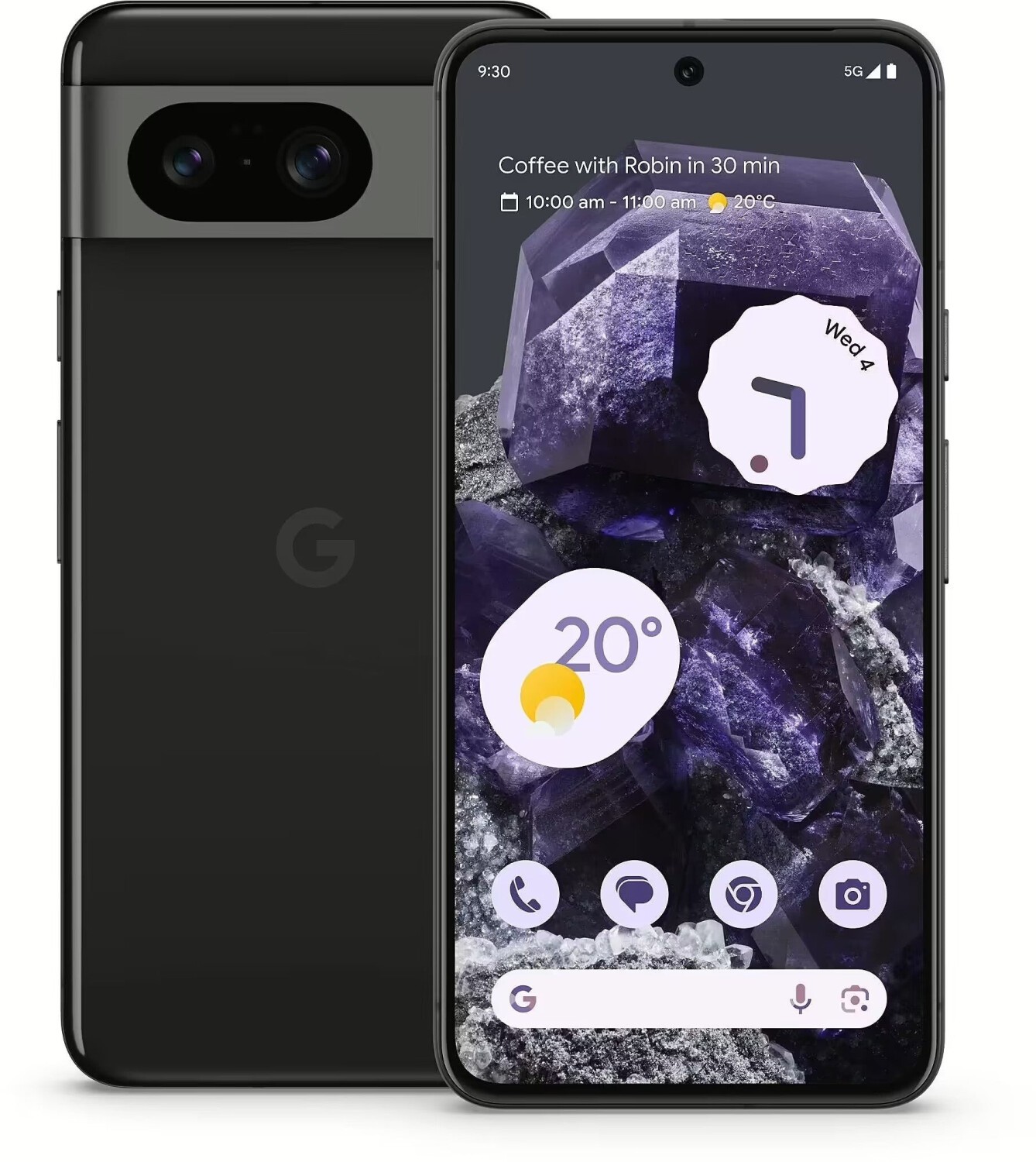 Google Pixel 8 5G 128 Go Obsidian, État correct - Reconditionné