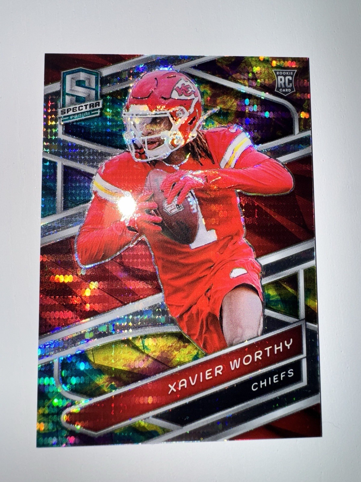 2024 Panini Spectra - Rookies Xavier Worthy #117 Celestial Prizm /99 (RC)