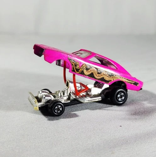 Matchbox 1971 Dodge Dragster Pink Rare Tan Base Superfast Vtg 1971 Lesney