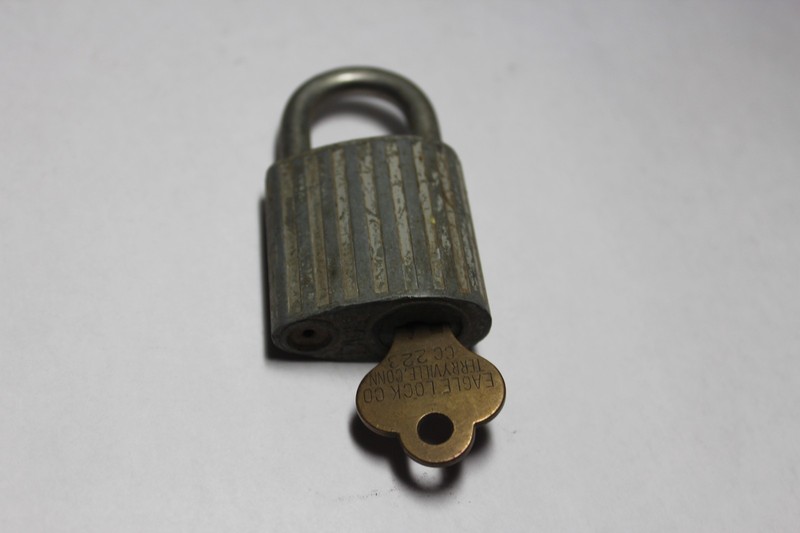 Vintage Eagle Lock W/ Key~Terryville,Conn