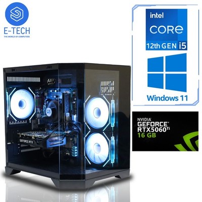 Gaming PC i5 12400F | 64GB DDR4 | RTX 5060 Ti 16GB | 1TB M.2 | W11 RGB Desktop