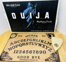 Vintage William Fuld Ouija Board Parker Brothers Wood Original Box Planchette