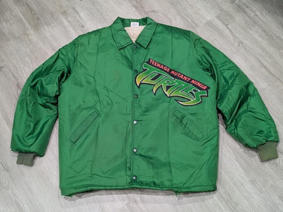 #ad Vintage Teenage Mutant Ninja Turtles Jacket Mens Large Green Turtle Power 80s $149.99