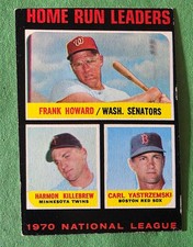 1971 Topps American League Home Run Leaders Miscut Card Yastrzemski, Killebrew