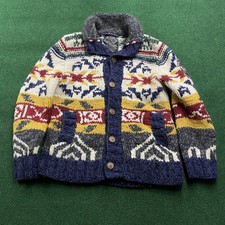 Vintage Scotch  Soda Sweater Mens 2XL White Hand Knit Thunder Birds Cardigan