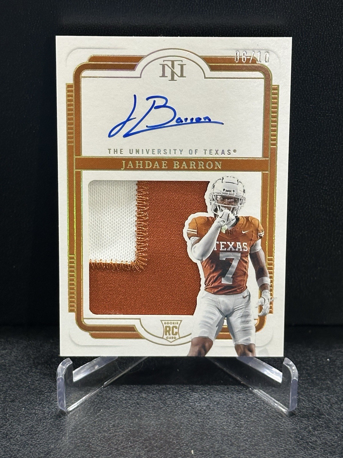 2025 National Treasures Collegiate Jahdae Barron #114 Gold /10 RPA RC Patch Auto