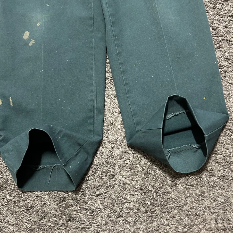 Vtg Thrashed Work Wear Pants 90s Straight Leg Classic Fit Paint Green 32x29 - Image 4 of 4