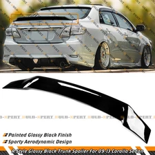 For 09-13 Toyota Corolla Sedan R Style Gloss Black High Kick Trunk Spoiler Wing