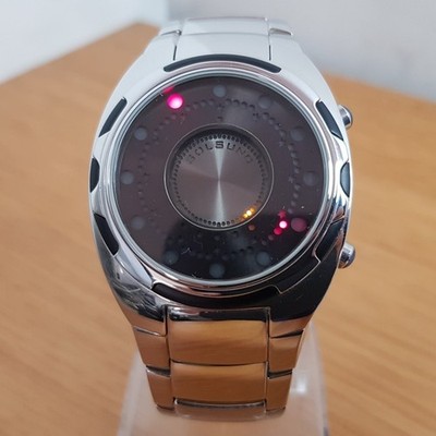 Seltene Herren-Sammleruhr Vintage Retro Zeon Solsuno LED Digital binär schwarz