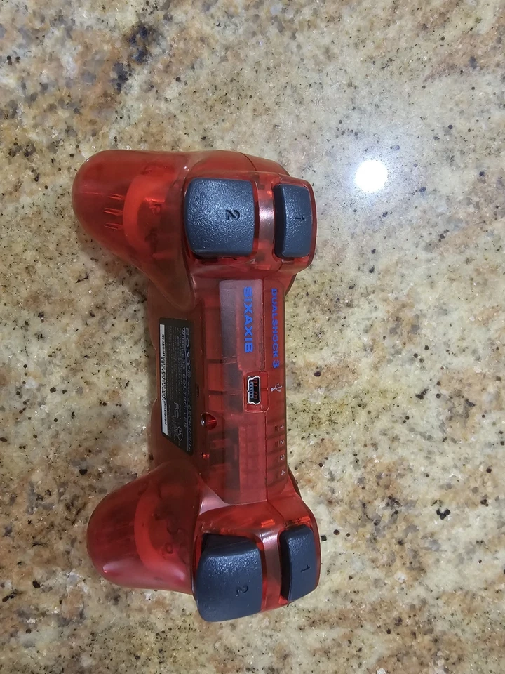 Mando PS3 Rojo Cristal Transparente Raro (Sony Playstation, PS3) Probado. Foto 3 de 3