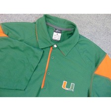 Miami Hurricanes Polo Shirt Mens Small Nike Dri-Fit Green Short Sleeve Golf