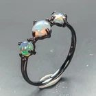 Unique jewelry Natural Opal Ring 925 Sterling Silver Size 7.5 /R474911