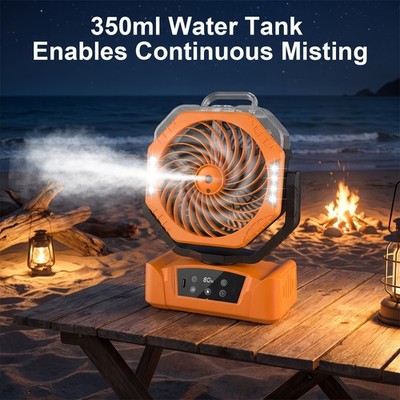 Upgraded in 2026 with a 20000mAh large capacity. fan integrates mist cooling