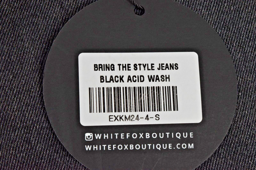 Jeans White Fox Size W30 L30 Black Acid Wash Wide Leg Mid Rise New With Tags - Picture 5 of 14