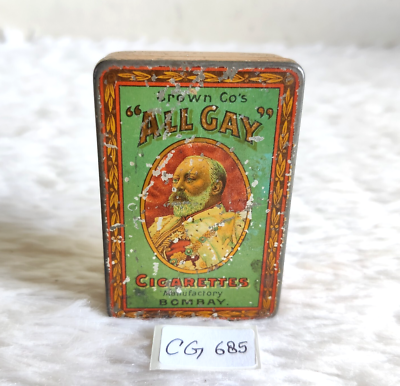 Antique Crown's Co All Gay Cigarette Advertising Germany Litho Tin Box  CG685