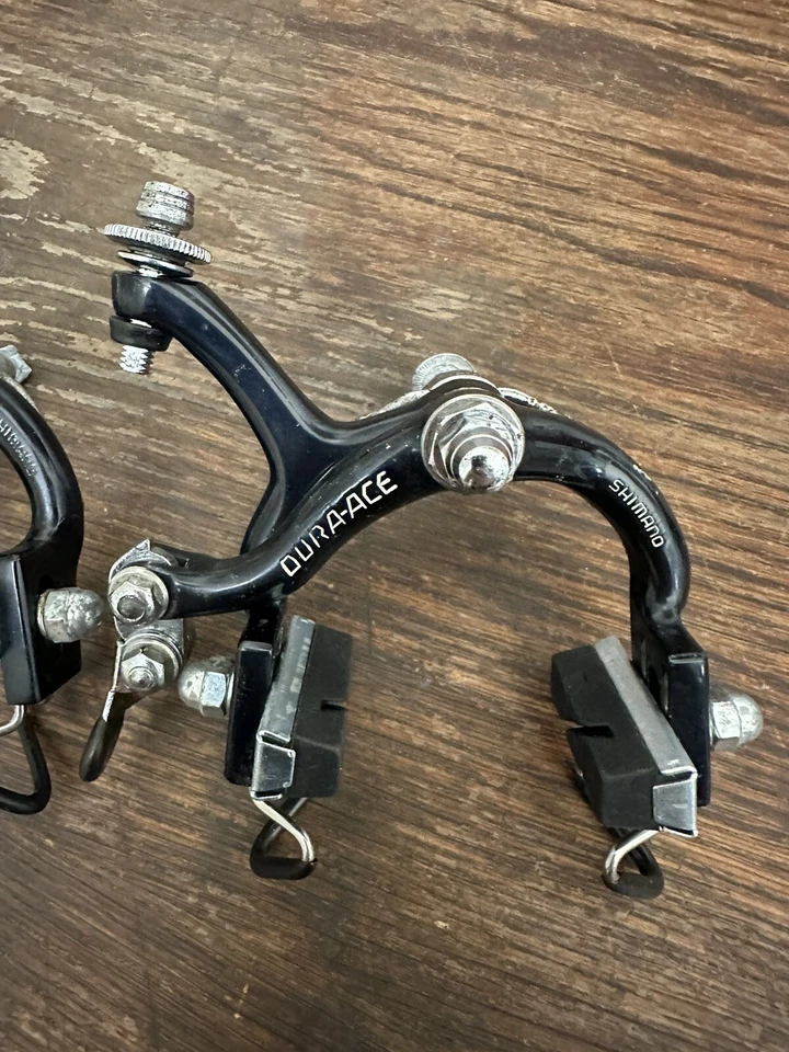 RARE vintage Shimano Dura-Ace First Gen Road Brake Caliper Set F/R Black 1977 - image 2 of 4