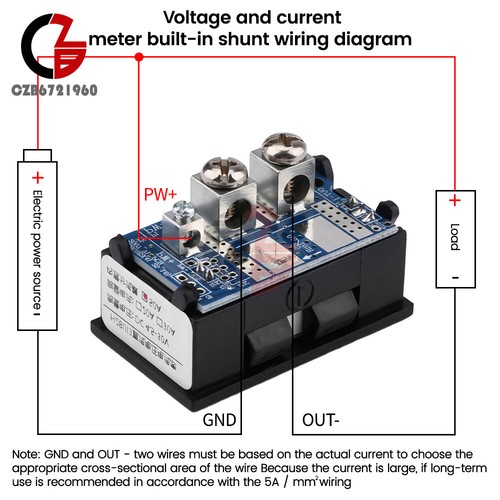 DC 4,5-30V 0,28" Digital Voltmeter Amperemeter 30A 50A 3-stellig Dual LED Display - Bild 23 von 28