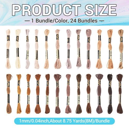 1Bag Gradient Color 1.0mm Polyester Embroidery Floss Cross Stitch Threads Crafts - Picture 30 of 99