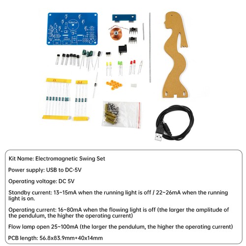 DIY LED Electronic Swing Kit Electromagnetic Swing Induction Teaching Welding - Picture 8 of 19