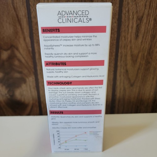 Advanced Clinicals Crepey Skin Wrinkle Smoothing Cream 4 fl oz Collagen Infused - Picture 2 of 3