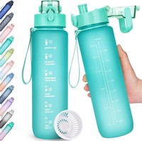 Sport Trinkflasche 1L Bpa-Frei Mit Zeitmarkierung - Auslaufsicher