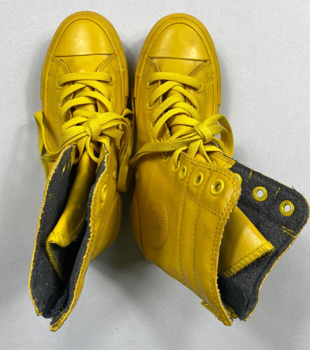 Women's Converse 549589C Rubber Yellow Zipper Back High Top Shoes