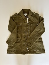 Kenzie Jeans Nwt Small Green Military Utility Jacket W/ Buttons Zipper/pockets