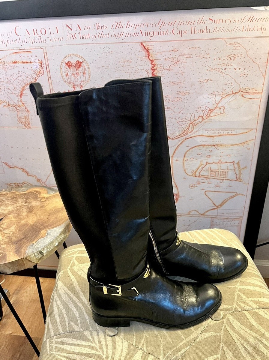 Michael Kors Arley ライディング レザーブーツ Michael Kors Arley Brown Leather Knee High Riding Boots Size
