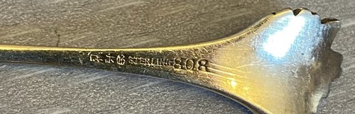 antique Gorham Foget Me Not Enamel Sterling Vermeil 808 Demi Spoon Tong Set 13P - Picture 3 of 9