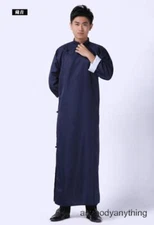 Chinese Style Wedding Dress Men's Stand Collar Long Robe Groomsmen Suit Fashion