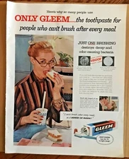 Gleem toothpaste GL-70 1956 ad original vintage print 1950s retro office girl