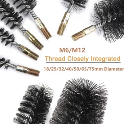 1Pc Stainless Steel Round Wire Tube Pipe Cleaning Brush 18mm-75mm Polishing Tool