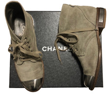 Chanel Boots Grey 39 UK5 25cm Chanel Combat Boot insole Grey RRP£1450