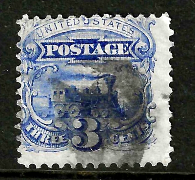 Sc #114 Grill STAR & CRESCENT Fancy 3 Cent Locomotive 1869