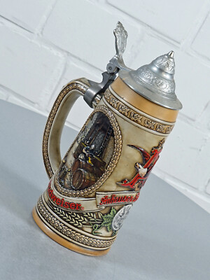 Ceramarte Brazil Steingut Krug Bierkrug Humpen Budweiser King of Beers Vintage