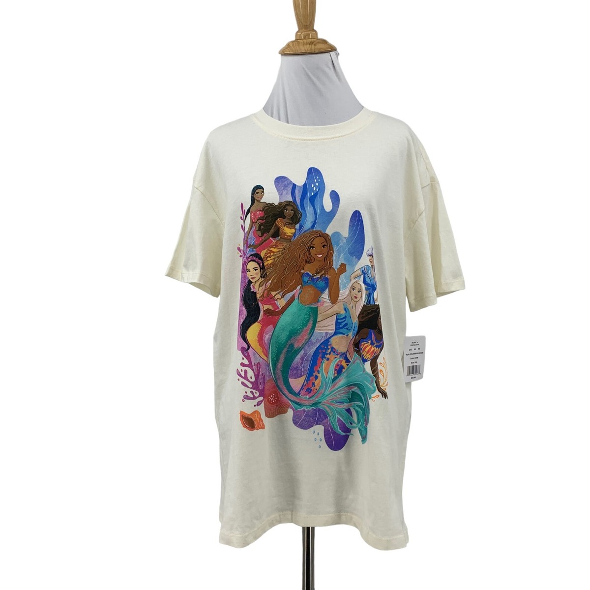 Disney Little Mermaid Tee Womens XS Halle Bailey Ariel Short 