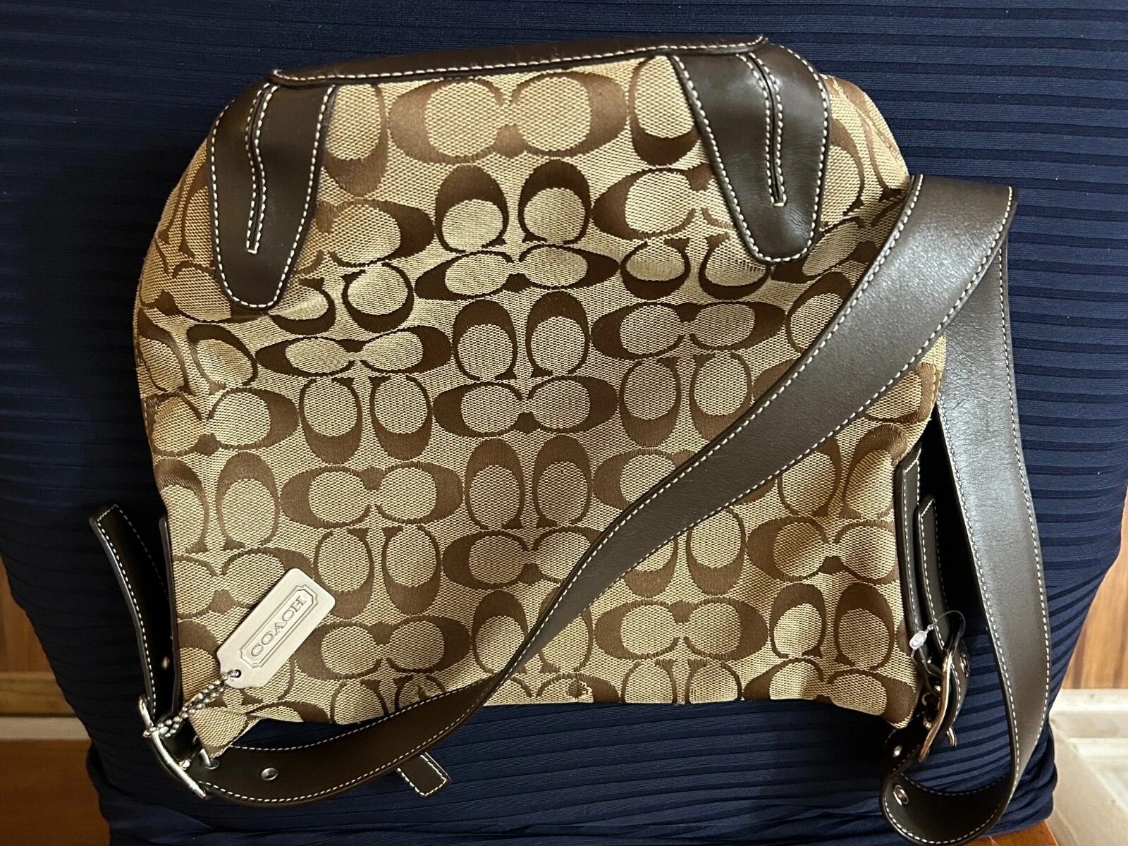 BORSA A MANO COACH SIGNATURE DUFFLE SAC BORSA A TRACOLLA KAKI TASCHINO