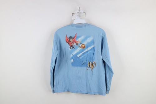 Vtg Y2K 2001 Harry Potter Boys 10/12 Quidditch Golden Snitch T-Shirt Blue USA - Picture 15 of 17