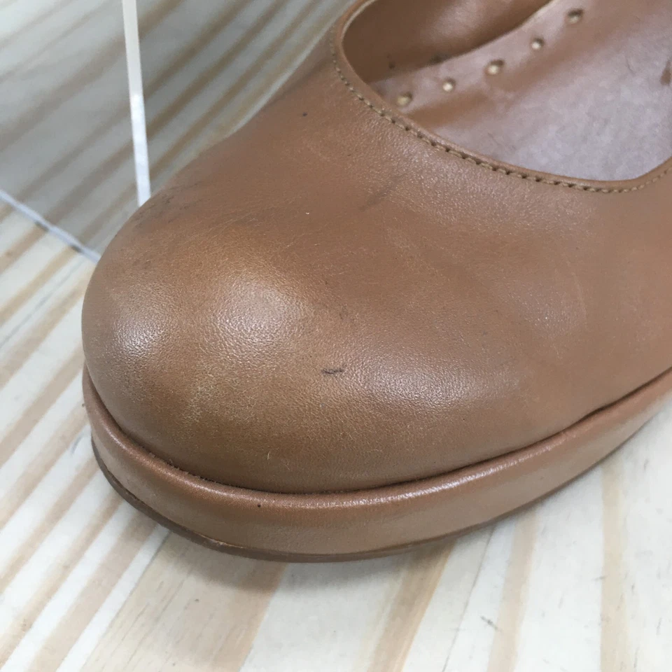 BCBGirls Tacones Mujer 8.5 B Plataforma Marrón Correa al Tobillo Punta Redonda Tacones de Cuña Foto 4 de 4